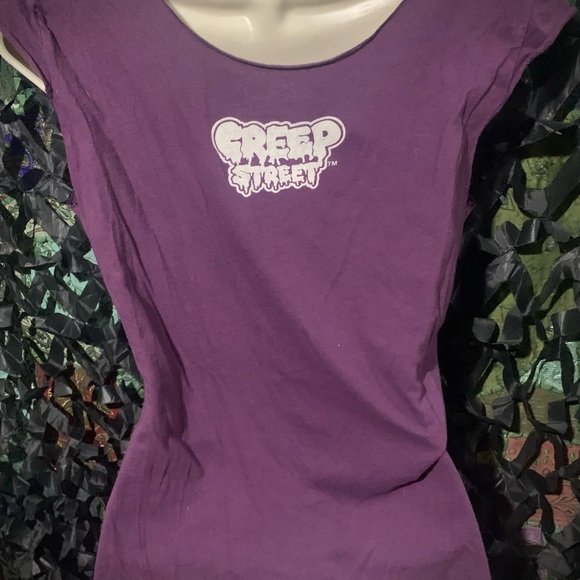 Retro Limited Edition Creep Street Girly Zombie Top in Purple - Picture 3 of 4